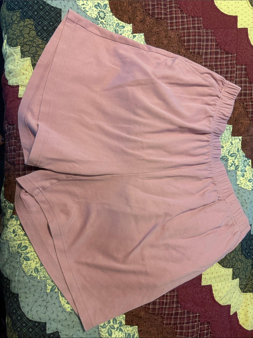 Roaman's Light Pink Athletic Elastic-Waist Shorts